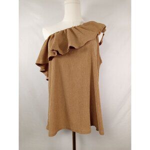 Women's Dokotoo Brown Off-Shoulder Blouse Size Large